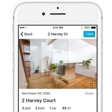 PropertyData mobile app on iPhone